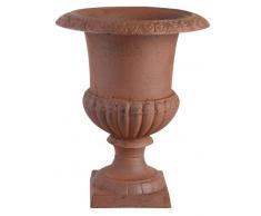 Esschert Design XH62-AR - Vase Médicis en fonte : Hauteur 35 cm - 23,5 x 23,5 x 30 cm - Marron