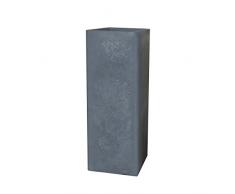 greemotion Jardinière haute extérieur grise Lea 72,5x26,5 cm - Pot de fleur design effet ciment - Pot de fleur haut et droit - Bac à fleur haut chic et robuste - Bac plante design