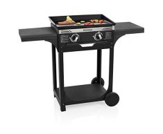 Fire Friend Plancha gaz FireFriend BQ-6348F – 2 brûleurs – Acier émaillé – Chariot Inclus, Noir