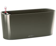 LECHUZA Premiuim Delta 10, Large, darrosage automatique Plante dintérieur Pot de fleurs et plantes Rebord de fenêtre Jardinière, High Gloss Taupe, 40 cm
