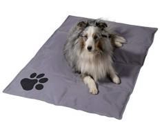 dobar 60422 Grand Tapis rafraîchissant pour Chien Motif Pattes Gris 99,5 x 70 cm