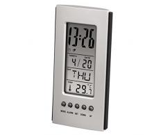 Hama Thermomètre LCD (thermomètre dintérieur, résiste aux températures postives, 5,5 x 11,1 cm, affichage numérique) Gris/Noir