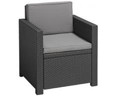 ALLIBERT Salon Victoria Fauteuil, Graphite/Cool Gris, 65 x 63 x 77 cm, 233820