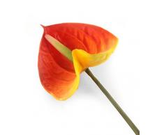Floral Elegance F069YRL - Anthurium artificiel orange et jaune de 64 cm