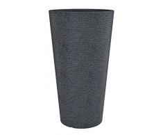 Scheurich Coneo Pot de Fleurs Haut, Plastique, Schwarz Granit, Ø 39 cm, Höhe 70 cm