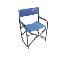 Homecall Chaise de camping pliable en aluminium avec dossier (Bleu)