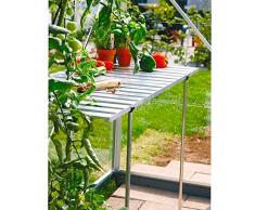 Table Rabattable en Aluminium Naturel anodisé, L. 120 x P. 52 x H. 76 cm