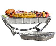 Asado Barbecue asadob002 1 Structure Dual pour Cartouche Standard et Party et 1 Cartouche, Argent