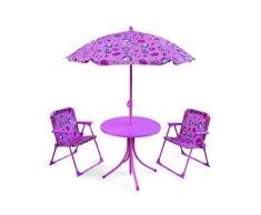 Galileo Casa Ensemble Table avec Parasol et 2 chaises, Multicolore