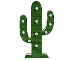 Lanterne en bois cactus avec 10 LED