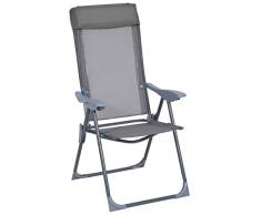 greemotion Lido Chaise da Camping, Gris/Bleu