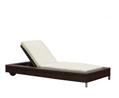 Au jardin de Chloé ZOÉ Bain de Soleil à Roulette en résine tressée Plate, Marron