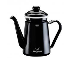 Rösle BBQ Théière Sansibar 1,1 l émaillé, Noir, 22 x 10 x 19,5 cm, 43476