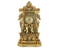 Design Toscano Château de Chambord Horloge de Tablette de Cheminée Décor Classique, 51 cm, polyrésine, or