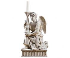Design Toscano Michelangelo Statue dange à Genoux avec Chandelier, Ivoire, 56 x 51 x 91,5 cm