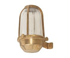 NB LIGHTING-LANTERNE MURALE EN LAITON, LAMPADA ART.71A, DIFFUSER EN VERRE TRANSPARENT DOUILLE EN PORCELAINE E27 MAX.60W 18 x 15 x 12mm