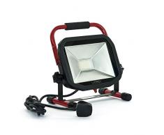 Luceco Lsw30br2–02 Fin Travail LED 3000lm 38 W, Finition Noir/Rouge câble de 2 m + Prise Britannique 230 V