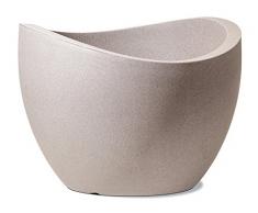 Scheurich 53383 250/30 Wave Globe Pot de Fleurs Plastique Granit Taupe 30 x 30 x 22 cm