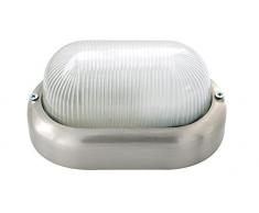 NB LIGHTING-APPLIQUE EN LAITON OVALE FINITION NICKEL, BLOB ART 131F, DIFFUSER EN VERRE SATINE DOUILLE EN PORCELAINE E27 MAX.60W 20 x 9,5 x 12cm