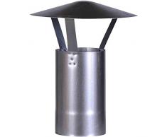 FireFix A120/RH Chapeau de Pluie (galvanisé), Hauteur 420 mm, ø 120 mm – pour Tuyau de poêle de 0,6 mm – Argent