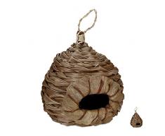Relaxdays Nid d’Oiseaux, nichoir décoratif, Suspendu, Fibres de Coco tressés, Jardin, Balcon et Autres Designs, Nature, 10027974_469