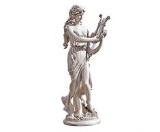 Design Toscano KY1201 Sculpture Muse à Harpe, Blanc Cassé, 51 x 48,5 x 119,5 cm