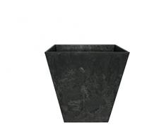 Ivyline Artstone Pot de Fleurs, Bac à Plante Ella, résistant au Gel et ultraléger, Noir, 30x29cm