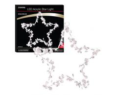 The Christmas Workshop Atelier de Noël à Piles Blanc Chaud 40 LED en Acrylique à Suspendre Étoile lumière, Acrylique,