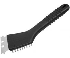 Fackelmann 41586 Courte Nettoyant Brosse Barbecue avec Raclette 22cm en Plastique/INOX/Laiton, Noir, 22x7x4 cm