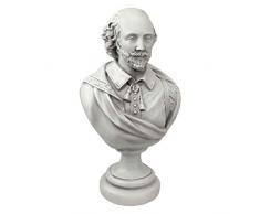 Design Toscano Buste sculptural de bureau de William Shakespeare en pierre ancienne