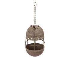 Design Toscano Clever Chickadee Hanging Bougeoir Décoratif Mangeoire à Oiseaux Mésange Astucieuse, Gris, 20,5 x 18 x 49,5 cm