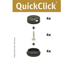 Wagner QuickClick® Chaise Patins//Set de 4 à Visser//Black – Diamètre 20 mm – 15830100