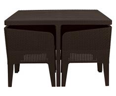 Keter Ensemble de Meubles de Jardin Formant Cube Columbia de Marron