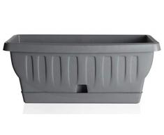 Bama Nature Jardinière avec réserve deau en résine Gris 40 cm
