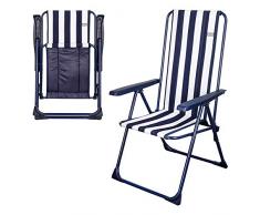 AKTIVE 62615 Chaise Pliante 60 x 59 x 103 cm Fixe, Bleu/Blanc