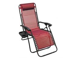Eurosan Chaise Longue Relax, Support graphitschwarz, revêtement pannung perlrubinrot, Rouge Rubis, 95 x 65 x 14,5 cm, RRR