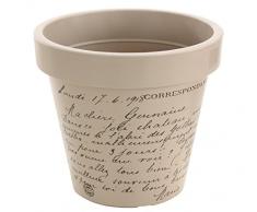 Dehner Pot de Fleurs Letter, Ø 40 cm, Hauteur 35 cm, en Plastique, Taupe