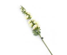 Floral Elegance Artificiel 118 cm Tige Unique Crème Roses trémières X 12 – Artificiel de Luxe Plage de Fleur en Soie