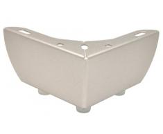 Wagner 12044101 Sofa Wing Pieds de Meuble en Acier revêtu par pulvérisation Argenté 3 Picots Hauteur 6 cm Longueur 11 cm