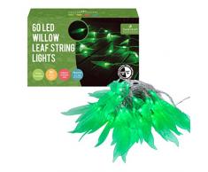 GardenKraft 13830 Guirlande Lumineuse Motif Feuilles de Saule Vert