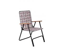 Bo-Camp Preston Lawn Chaise, Aluminium, Gris, Taille Unique