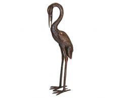Design Toscano KW550201 Statuette de Jardin Coulé Héron à la Tête Baissée, Bronze, 15 x 25.5 x 108 cm