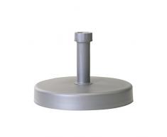 greemotion Pied de Parasol en Béton et Plastique Ø 46 x 7 cm, Base de Parasol Ronde, Pied de Parasol pour Balcon, Terrasse ou Jardin, Mât Réglable Ø 21-54 mm, env. 25kg, Gris argent