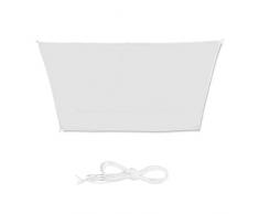 Relaxdays Trapez Voile dombrage imperméable résistant aux UV et aux tendeurs pour terrasse, Balcon, Piscine, Dimensions 3 x 4 x 2 x 2 m Blanc