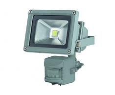 Perel Projecteur LED pour Les außenbereich avec capteur PIR, 10 W Epistar Chip, 3000 K, 12 x 11 x 18 cm, Gris, leda3001ww de GP