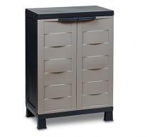 Toomax ART204BK Armoire 2 Portes + 1 Etagère Ambition Line S Black Edition / Taupe
