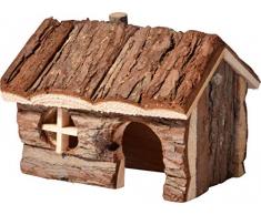 dobar 80066 Petit nichoir en Bois Naturel avec écorce Naturel 14 x 12,5 x 10,5 cm