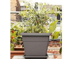 Emsa My City Garden Pot de Fleurs 30 x 30 cm Granite