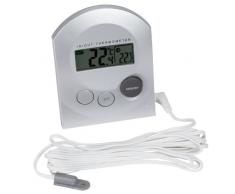 Ultrasport Thermomètre Intérieur/Extérieur digital avec capteur, fixation murale possible, gris, 12,2 x 9,6 x 4,4 cm