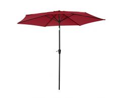 Happy Garden Parasol Droit HAPUNA Rond 2.70m de diamètre Rouge